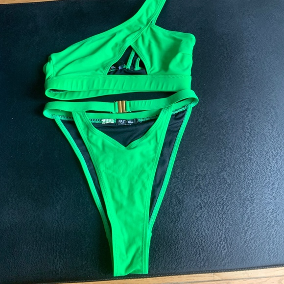 NASTYGAL High-wasited One Shoulder Bikini Set, 0-2 Xs-Small - Picture 2 of 4
